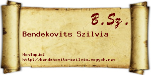 Bendekovits Szilvia névjegykártya