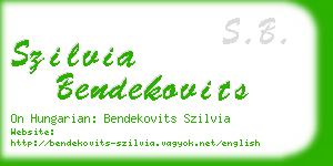 szilvia bendekovits business card